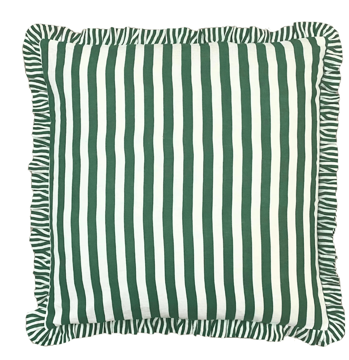 Green striped outlet cushions